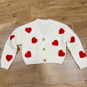 Luna Ivy Valentine’s Day Chenille Heart Cardigan XS